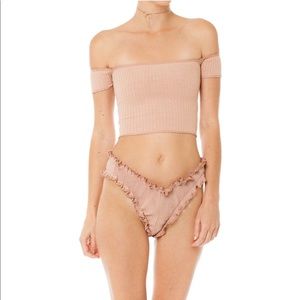 Are You Am I Minka Short Sleeve Top Nude M